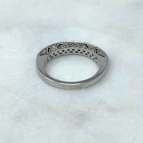 MDJ Clear Light Yellow Diamond 0.16 CTW Sterling Silver 925 Ring, Size 5 - Picture 5 of 10